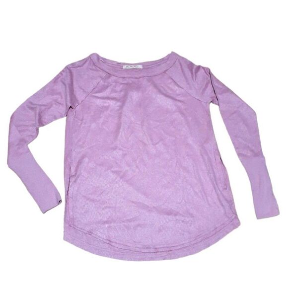 Free People We The Free Pink Snowy Thermal Side Split Long Sleeves  Extra Small - Picture 2 of 8